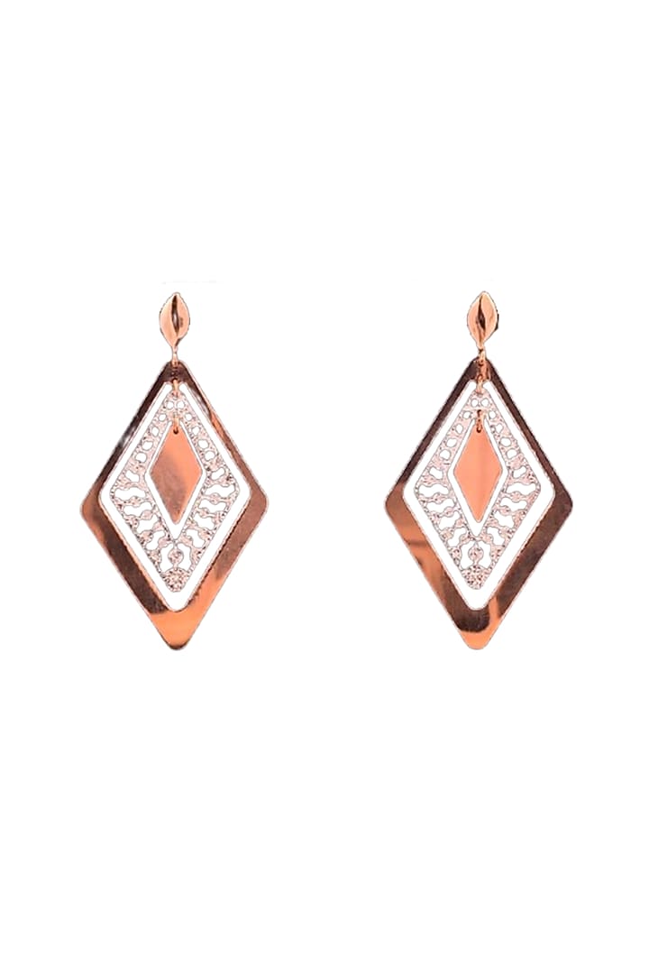 18kt Two-Tone Finish Diamond Dangler Earrings by Zewar By Valchandson jewellers at Pernia's Pop Up Shop