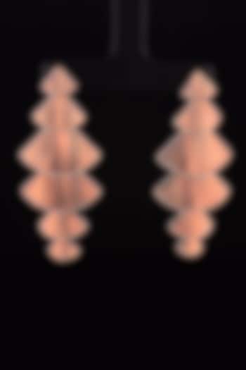 18kt Rose Gold Finish Tiered Dangler Earrings by Zewar By Valchandson jewellers at Pernia's Pop Up Shop