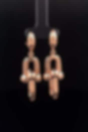 18kt Rose Gold Finish Bow-Shaped Drop Earrings by Zewar By Valchandson jewellers at Pernia's Pop Up Shop