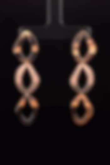 18kt Two Tone Finish Marquise-Shape Link Drop Earrings by Zewar By Valchandson jewellers at Pernia's Pop Up Shop