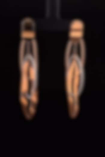 18kt Two Tone Finish Oval Twisted Rope Drop Earrings by Zewar By Valchandson jewellers at Pernia's Pop Up Shop
