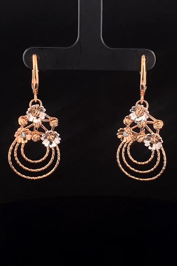 18kt Rose Gold Finish Beaded Chain Tassel Drop Earrings by Zewar By Valchandson jewellers at Pernia's Pop Up Shop
