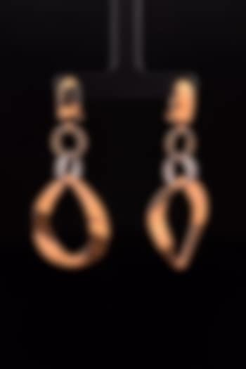 18kt Rose Gold Finish Twisted Ribbon Teardrop Earrings by Zewar By Valchandson jewellers at Pernia's Pop Up Shop