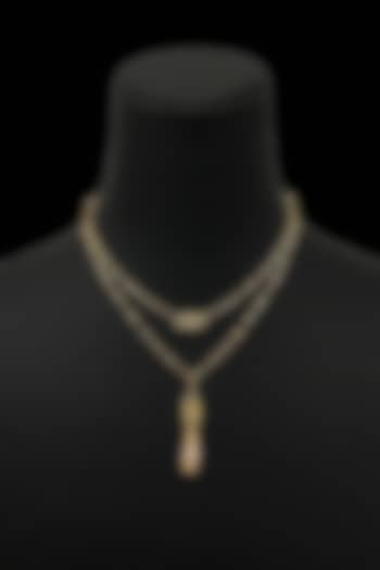 18kt Yellow Gold Finish Paperclip Link Layered Necklace by Zewar By Valchandson jewellers at Pernia's Pop Up Shop
