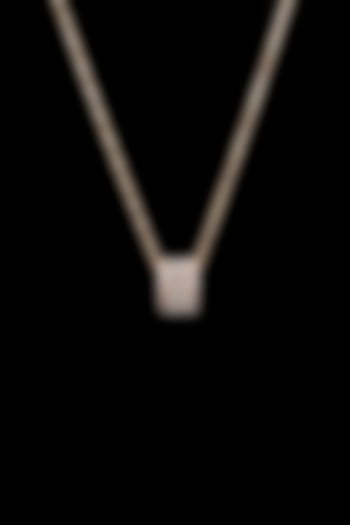 18kt Rose Gold Finish Diamond Pave Barrel Pendant Necklace by Zewar By Valchandson jewellers at Pernia's Pop Up Shop