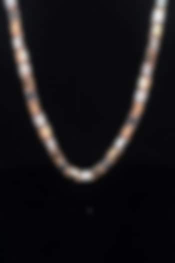 18kt Two Tone Finish Box Link Chain Necklace by Zewar By Valchandson jewellers at Pernia's Pop Up Shop