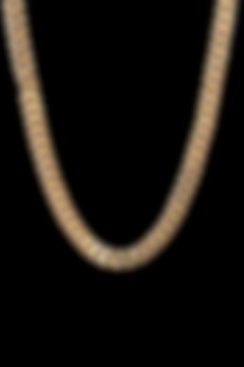18kt Yellow Gold Finish Curb-Link Chain Necklace by Zewar By Valchandson jewellers at Pernia's Pop Up Shop