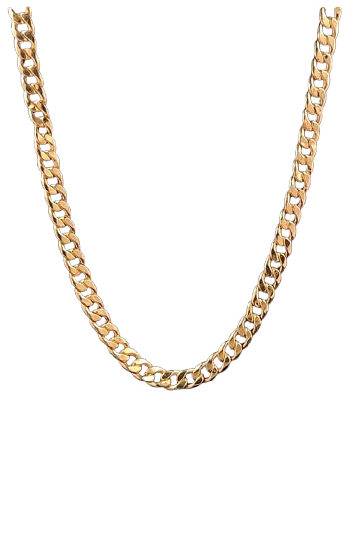 18kt Yellow Gold Finish Curb-Link Chain Necklace by Zewar By Valchandson jewellers at Pernia's Pop Up Shop