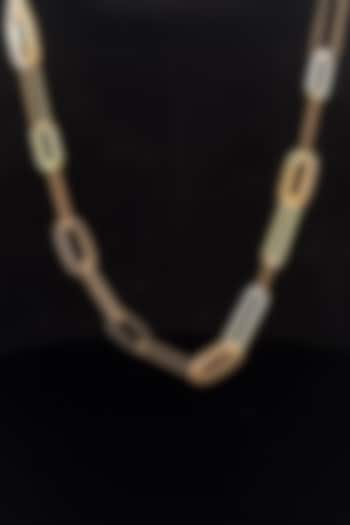 18kt Yellow Gold Finish Paper-Clip Link Chain Necklace by Zewar By Valchandson jewellers at Pernia's Pop Up Shop