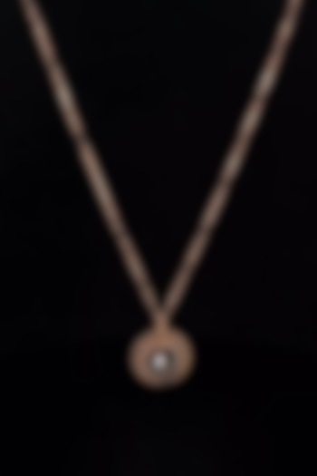 18kt Rose Gold Finish Diamond Sun Medallion Pendant Necklace by Zewar By Valchandson jewellers at Pernia's Pop Up Shop