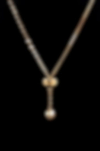 18kt Rose Gold Finish Heart & Ball Drop Lariat-Style Necklace by Zewar By Valchandson jewellers at Pernia's Pop Up Shop