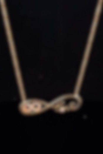 18kt Rose Gold Finish Diamond Infinity Loop Pendant Necklace by Zewar By Valchandson jewellers at Pernia's Pop Up Shop