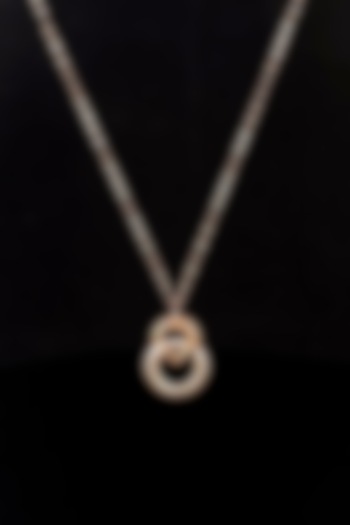 18kt Rose Gold Finish Interlocked Ring Pendant Necklace by Zewar By Valchandson jewellers at Pernia's Pop Up Shop