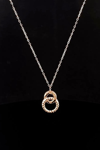 18kt Rose Gold Finish Interlocked Ring Pendant Necklace by Zewar By Valchandson jewellers