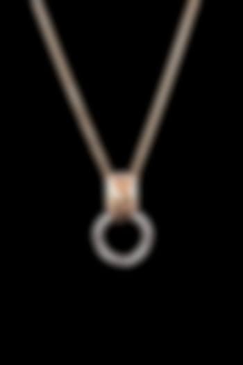 18kt Two-Tone Finish Layered Mesh Three-Disc Lariat Necklace by Zewar By Valchandson jewellers at Pernia's Pop Up Shop
