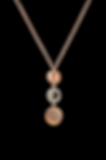 18kt Two-Tone Finish Three-Disch Layered Mesh Necklace by Zewar By Valchandson jewellers at Pernia's Pop Up Shop