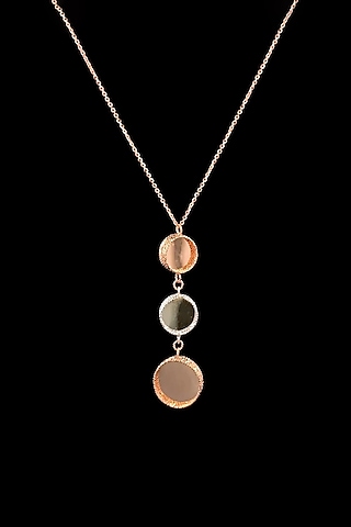 18kt Two-Tone Finish Three-Disch Layered Mesh Necklace by Zewar By Valchandson jewellers