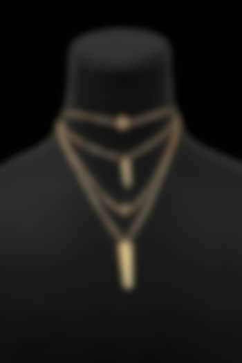 18kt Rose Gold Finish SPike Drop Layered Choker Necklace by Zewar By Valchandson jewellers at Pernia's Pop Up Shop