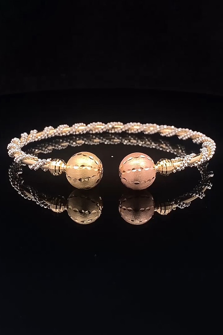 18kt Two-Tone Finish Twisted-Rope Bangle by Zewar By Valchandson jewellers at Pernia's Pop Up Shop