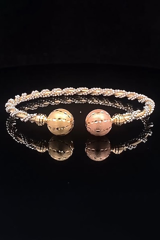 18kt Two-Tone Finish Twisted-Rope Bangle by Zewar By Valchandson jewellers