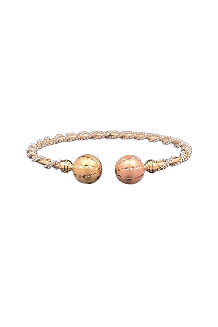 18kt Two-Tone Finish Twisted-Rope Bangle by Zewar By Valchandson jewellers at Pernia's Pop Up Shop