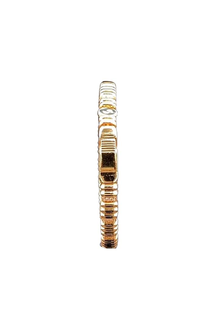 18kt Two-Tone Finish Stepped Pattern Textured Bangle by Zewar By Valchandson jewellers at Pernia's Pop Up Shop