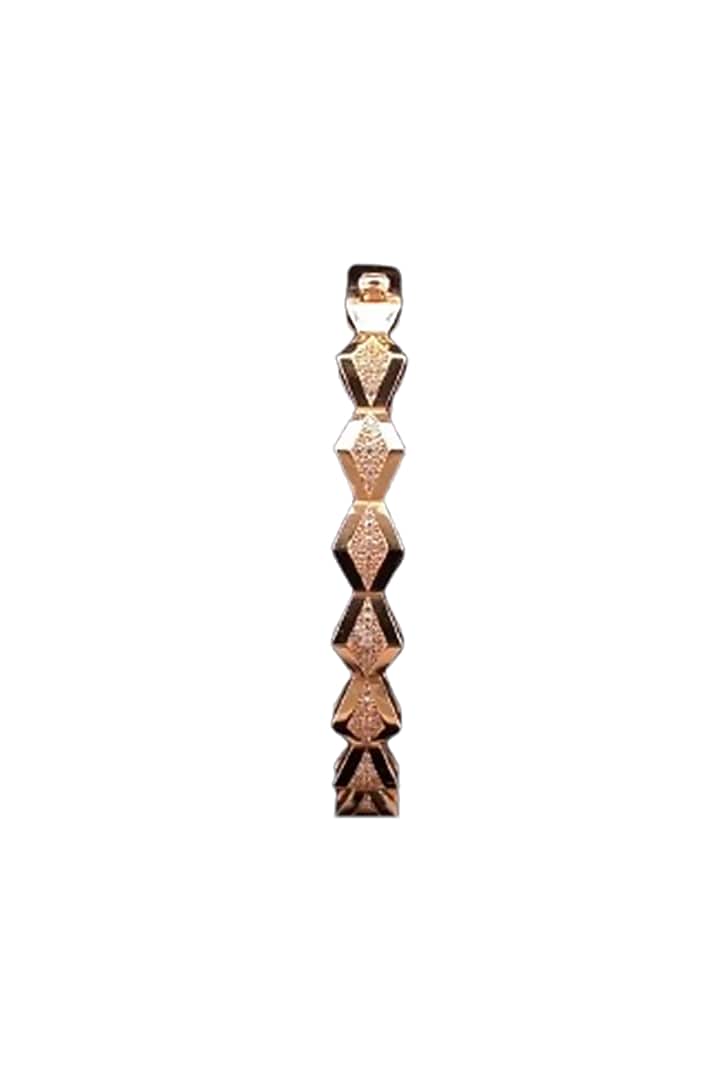 18kt Rose Gold Finish Pyramid-Shaped Spike Bangle by Zewar By Valchandson jewellers at Pernia's Pop Up Shop