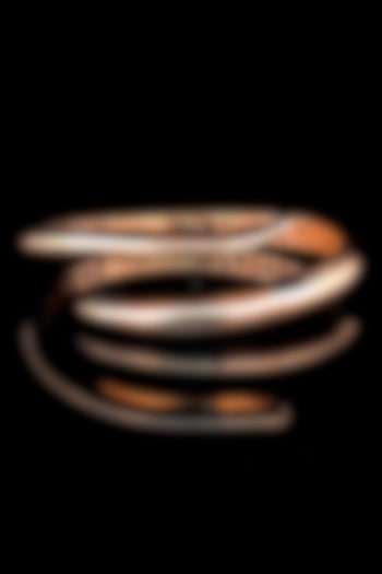 18kt Rose Gold Finish Snake Wrap Around Bangle by Zewar By Valchandson jewellers at Pernia's Pop Up Shop