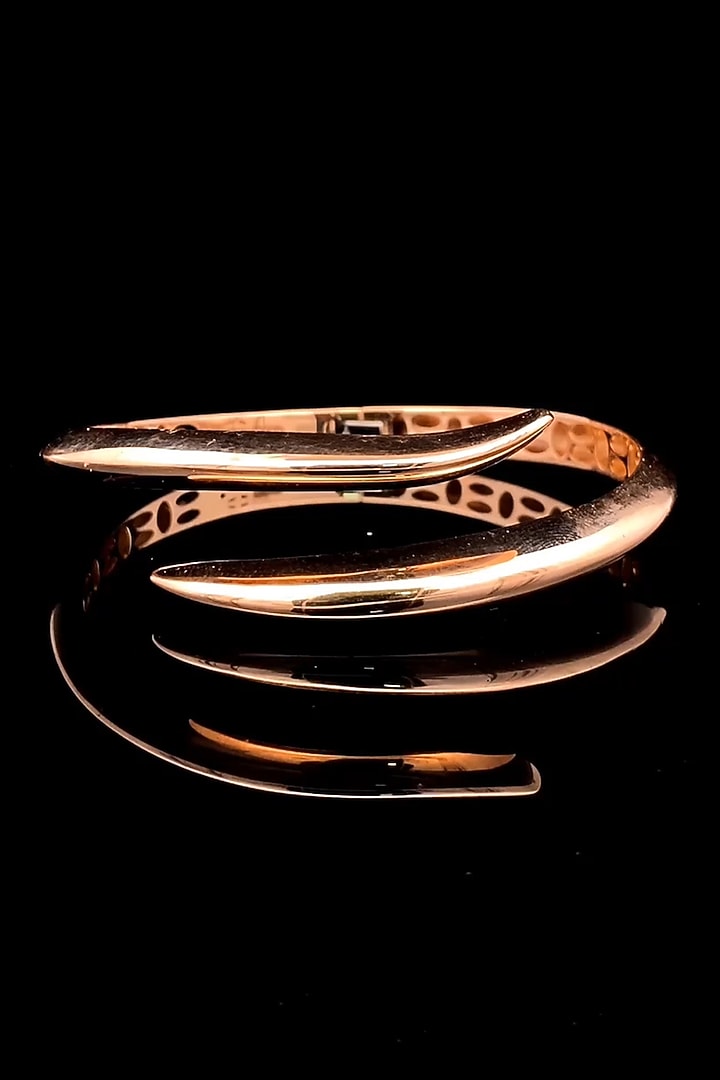 18kt Rose Gold Finish Snake Wrap Around Bangle by Zewar By Valchandson jewellers at Pernia's Pop Up Shop