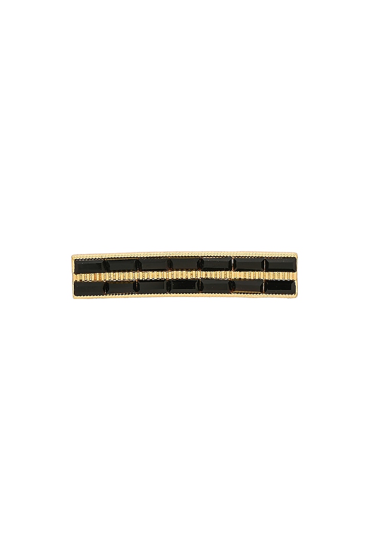 Gold Plated Black Swarovski Ring by Zeeya Contemporary at Pernia's Pop Up Shop