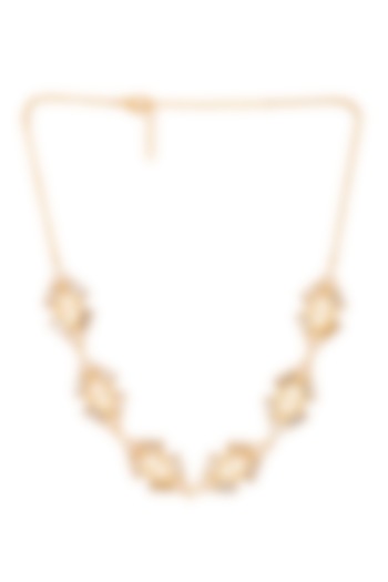 Gold Plated Swarovski Necklace by Zeeya Contemporary