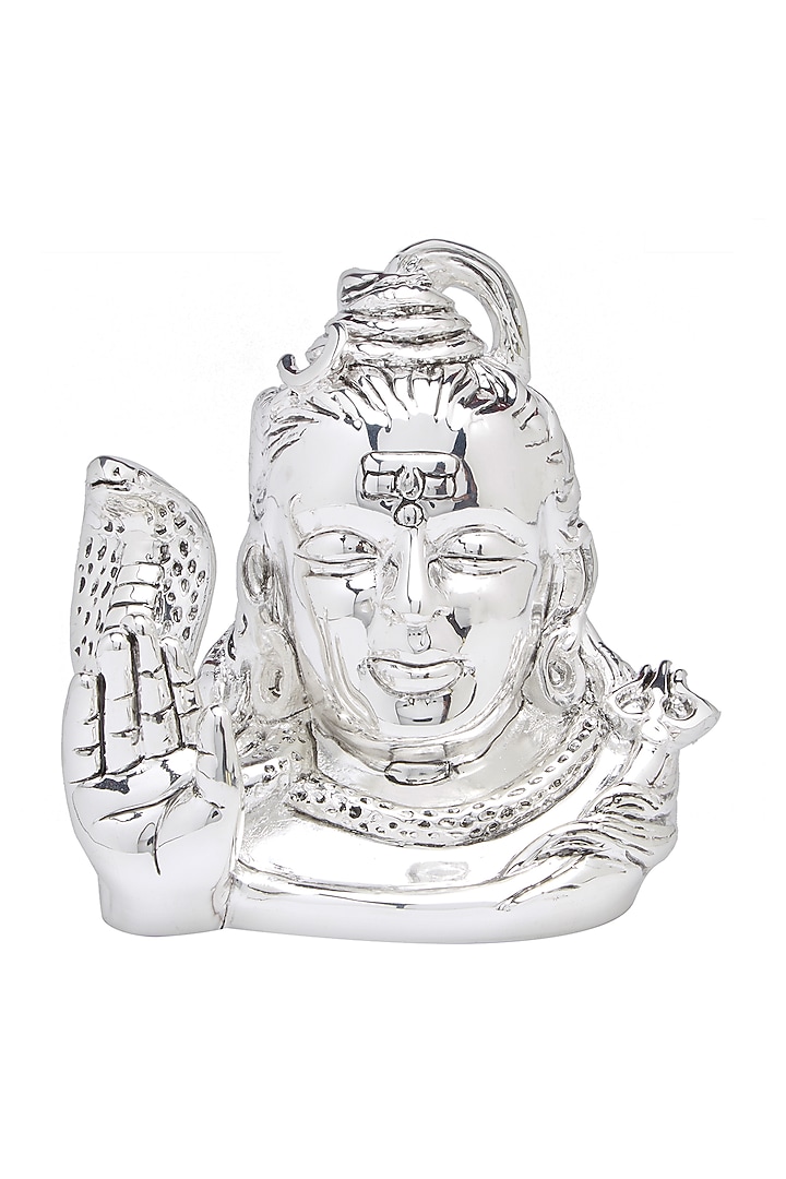 Silver Plated Small Shiva Head by Shaze