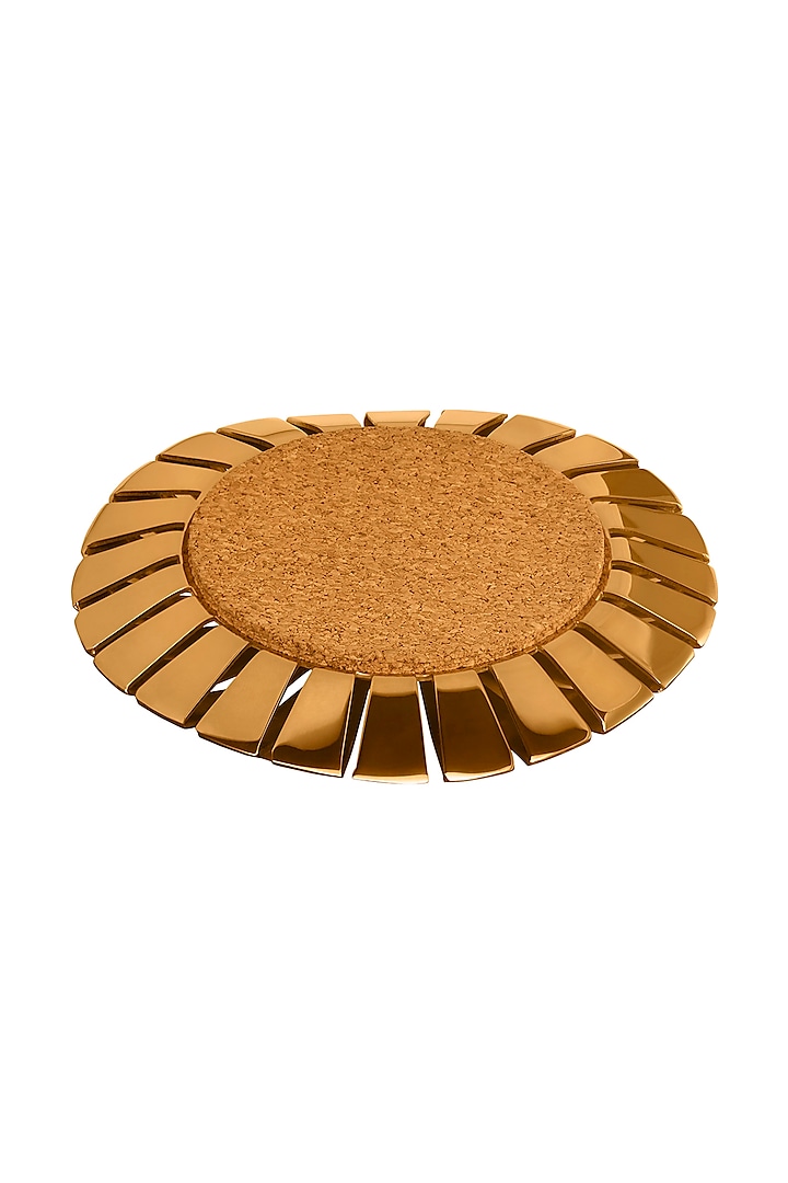 Radial Gold Stainless Steel Coaster Set by Shaze