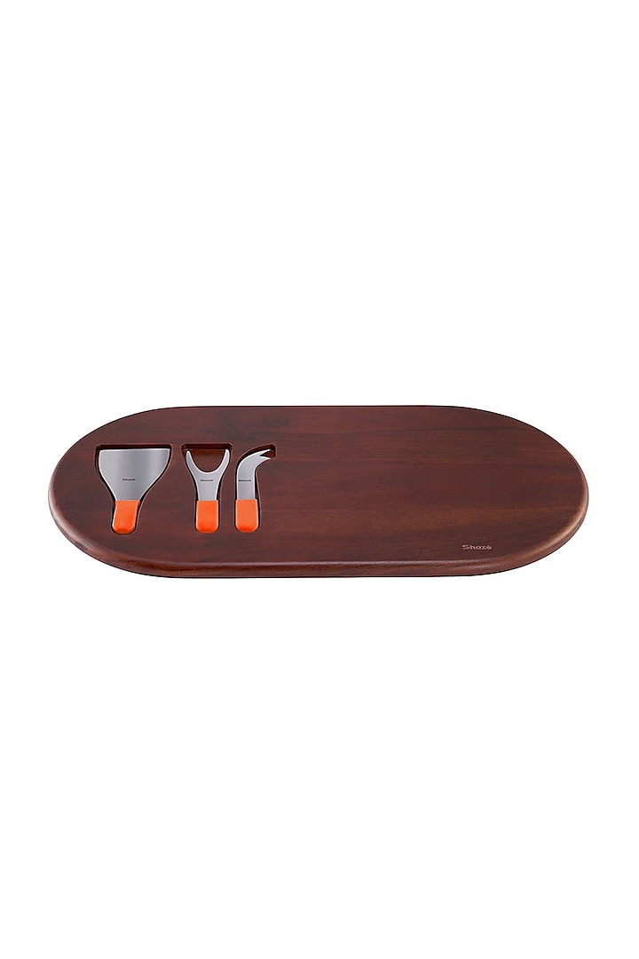 The Melt Orange Wood, Stainless Steel & Silicon Serveware by Shaze