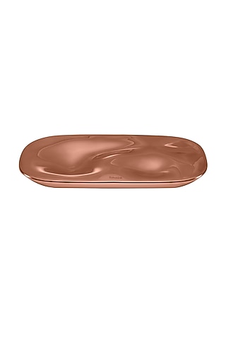 The Flow Rose Gold Stainless Steel Serving Platter by Shaze