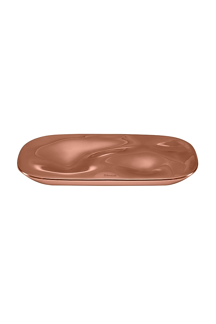 The Flow Rose Gold Stainless Steel Serving Platter by Shaze at Pernia's Pop Up Shop