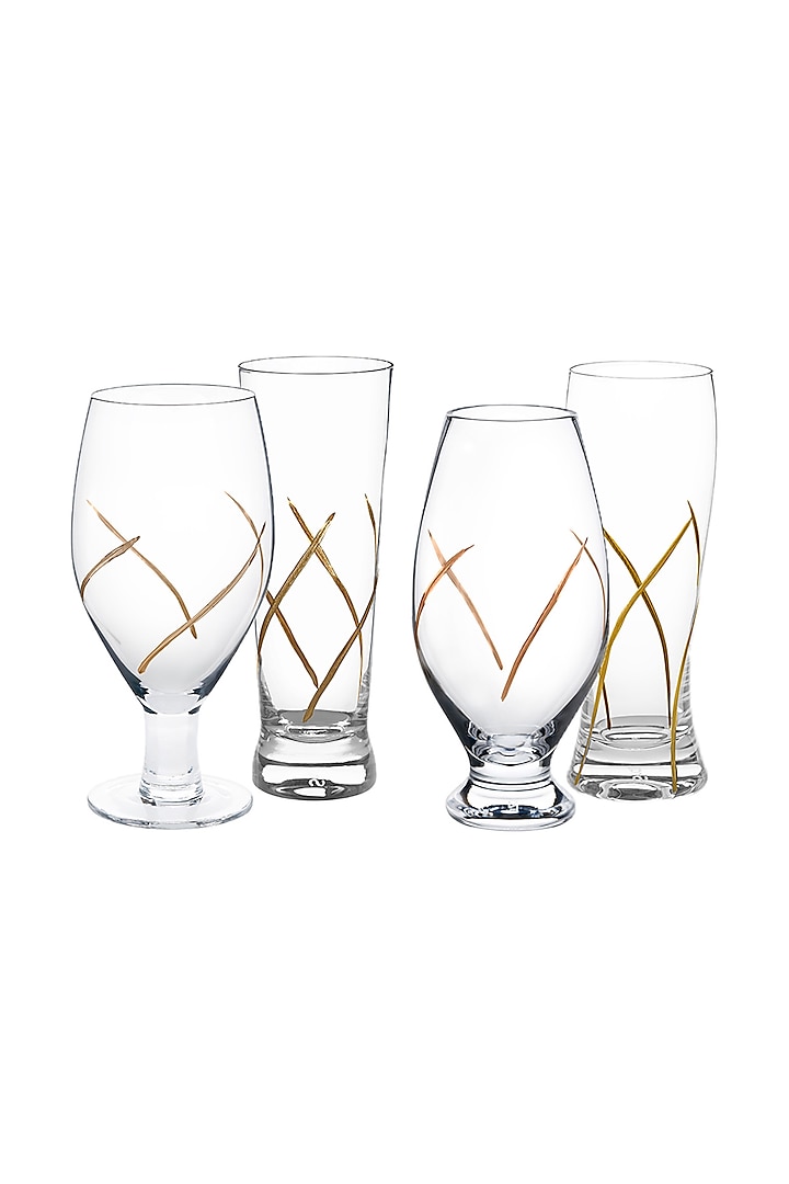 The Beerstein Transparent Borosilicate Glass Barware Glass (Set Of 4) by Shaze