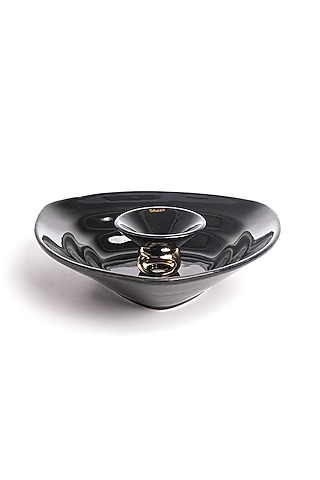 The Chipper Black Brass & Stoneware Serveware Bowls by Shaze