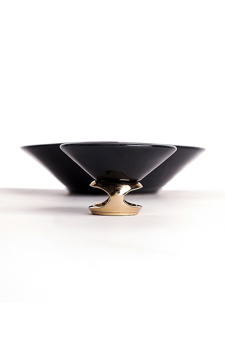 The Chipper Black Brass & Stoneware Serveware Bowls by Shaze at Pernia's Pop Up Shop