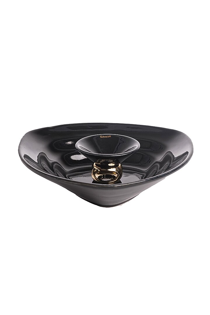 The Chipper Black Brass & Stoneware Serveware Bowls by Shaze at Pernia's Pop Up Shop