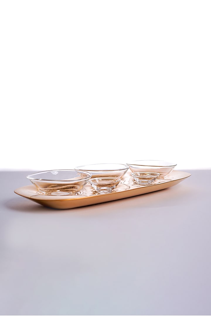 The Farrago Gold Ceramic Serveware Bowls by Shaze at Pernia's Pop Up Shop