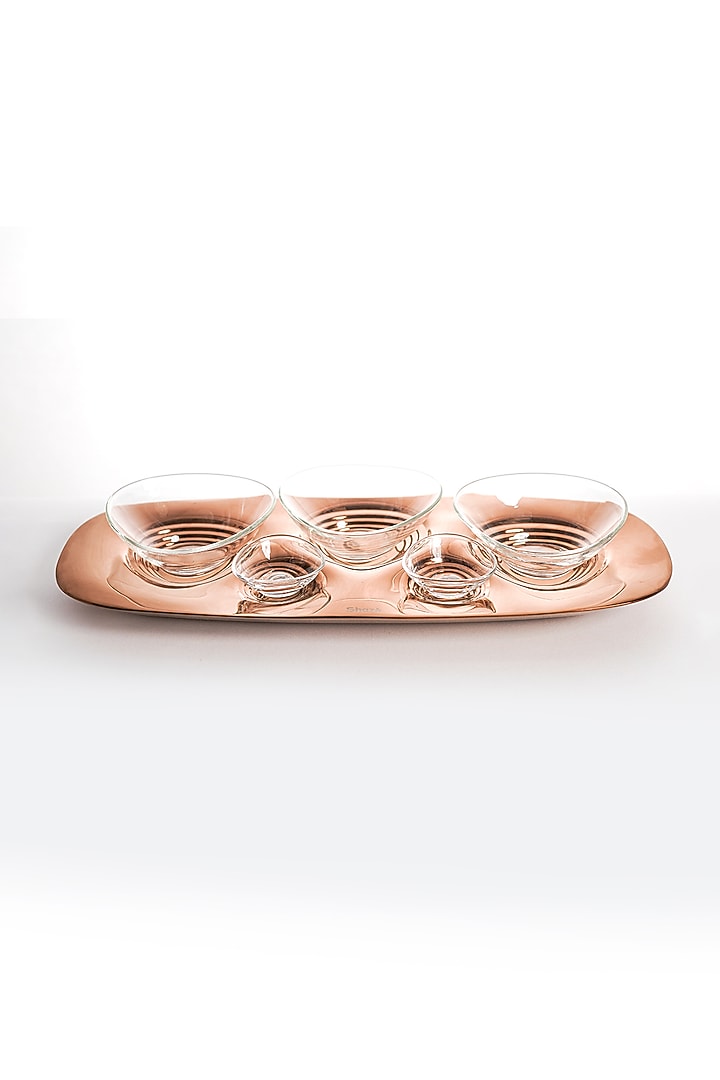 The Farrago Rose Gold Ceramic Serveware Bowls by Shaze at Pernia's Pop Up Shop