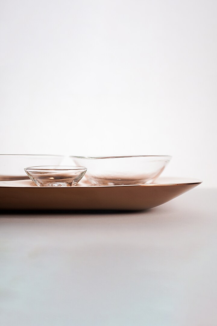 The Farrago Rose Gold Ceramic Serveware Bowls by Shaze at Pernia's Pop Up Shop