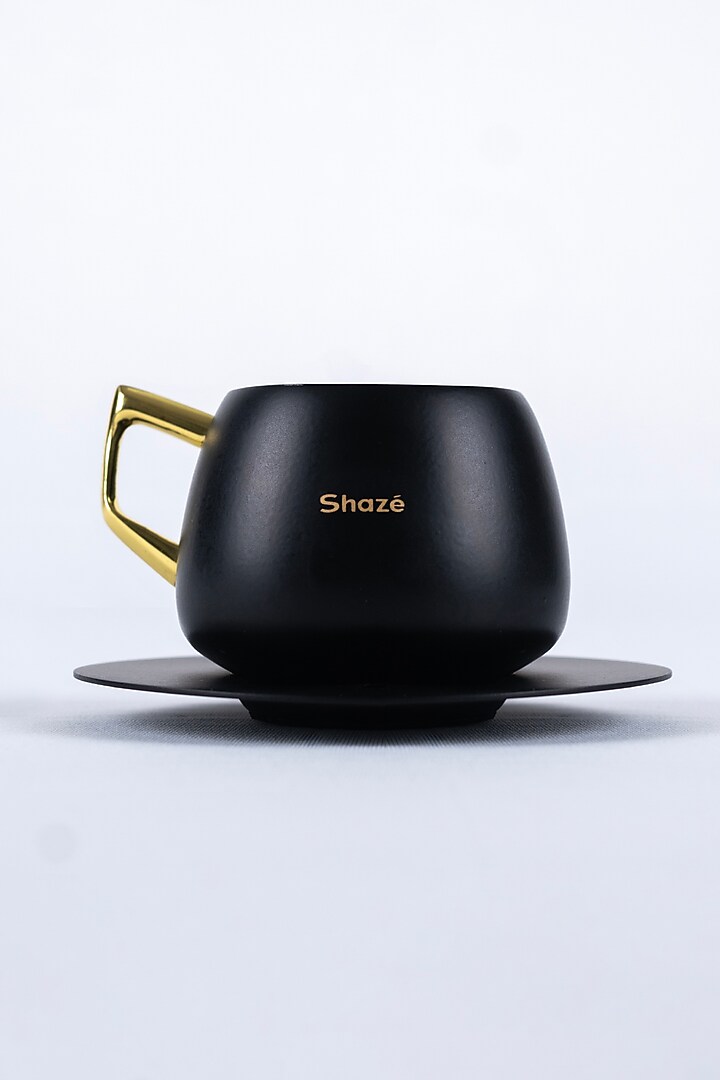 Cha Black Stainless Steel & Brass Teaware by Shaze at Pernia's Pop Up Shop