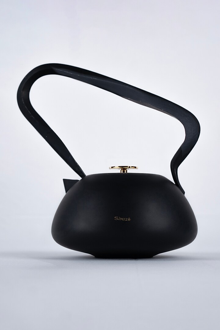 Cha Black Stainless Steel & Brass Teaware by Shaze at Pernia's Pop Up Shop