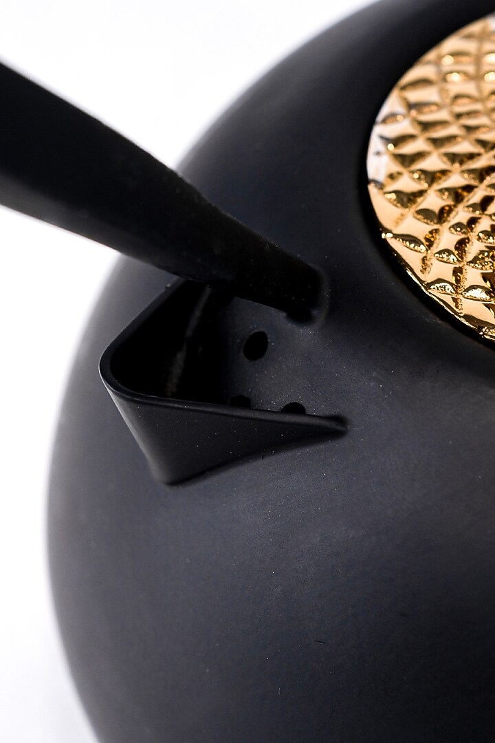 Cha Black Stainless Steel & Brass Teaware by Shaze at Pernia's Pop Up Shop