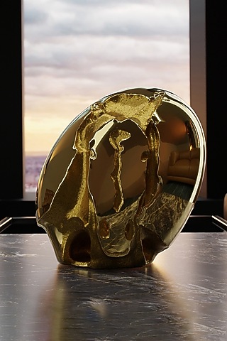 Vic Gold Brass Modern Sculpture by Shaze