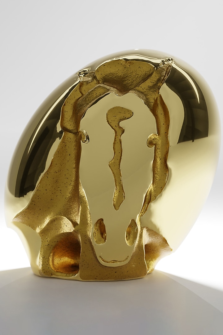 Vic Gold Brass Modern Sculpture by Shaze at Pernia's Pop Up Shop