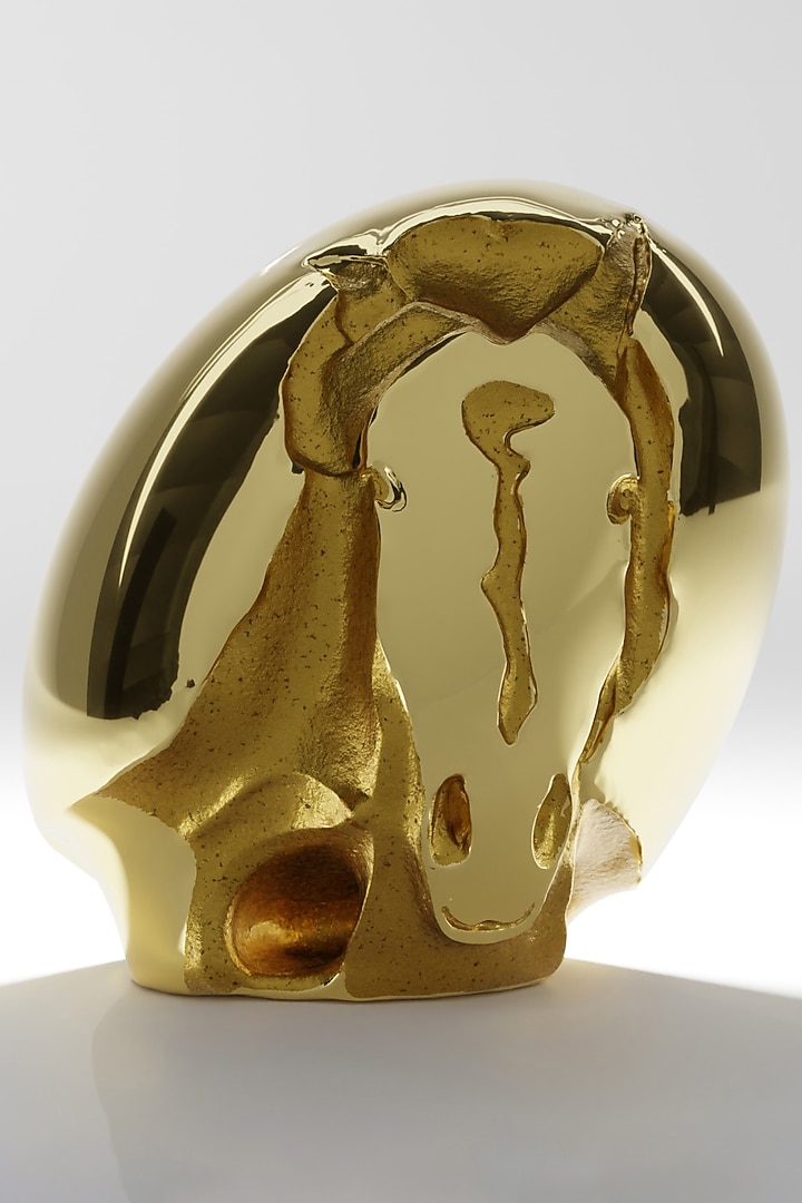 Vic Gold Brass Modern Sculpture by Shaze at Pernia's Pop Up Shop