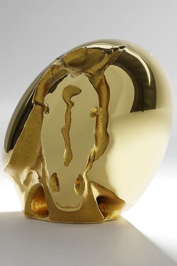 Vic Gold Brass Modern Sculpture by Shaze at Pernia's Pop Up Shop